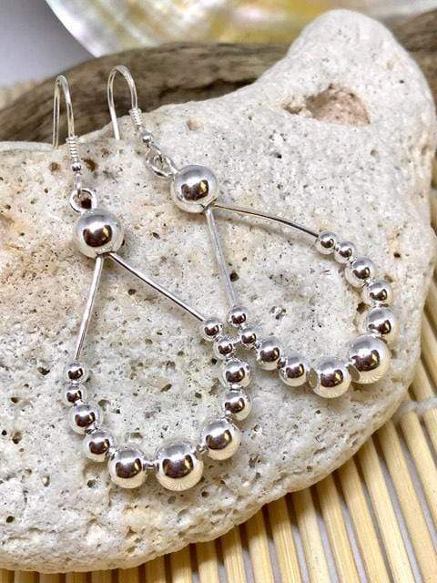 Ball Drop Hoop Earrings - Image 3