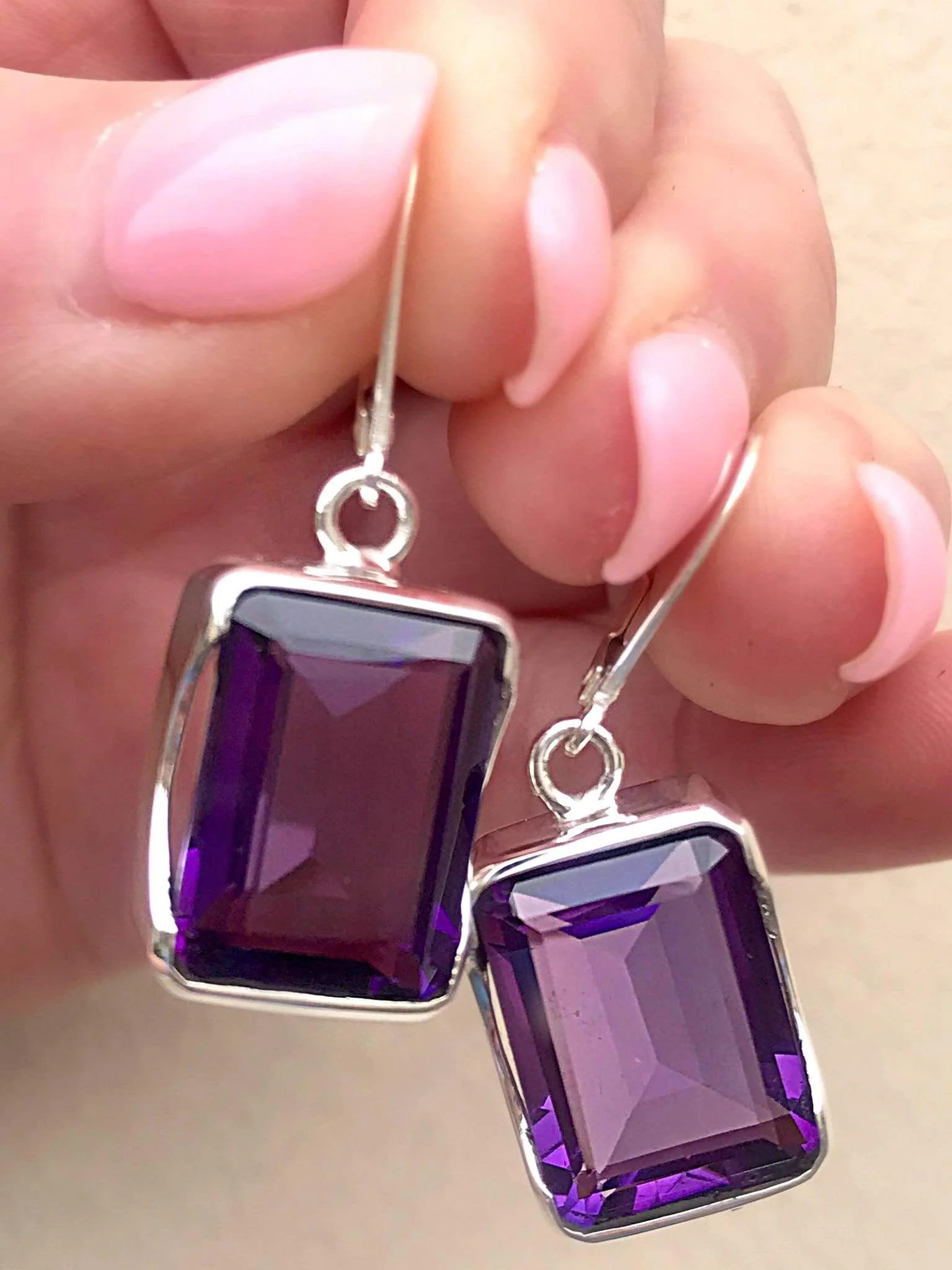 Bold Amethyst Earrings - Image 3
