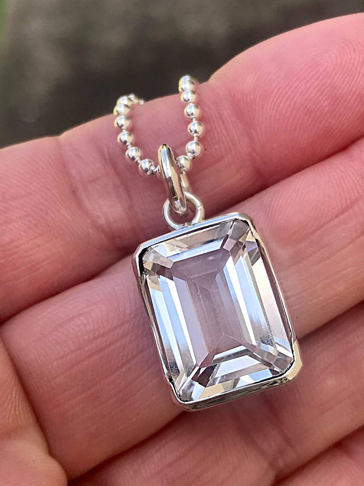 Bold White Topaz Pendant - Image 5