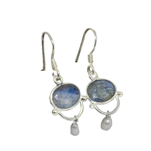 Labradorite and Pearl Elegant Earrings - Image 7