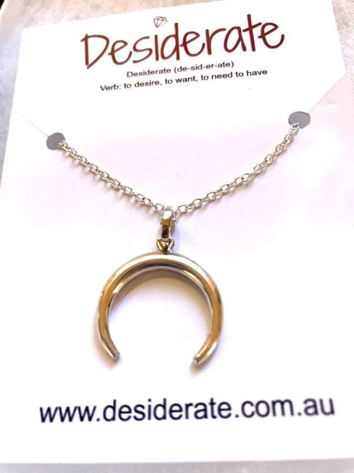 Lunar Sterling Silver Half Moon Pendant - Image 3