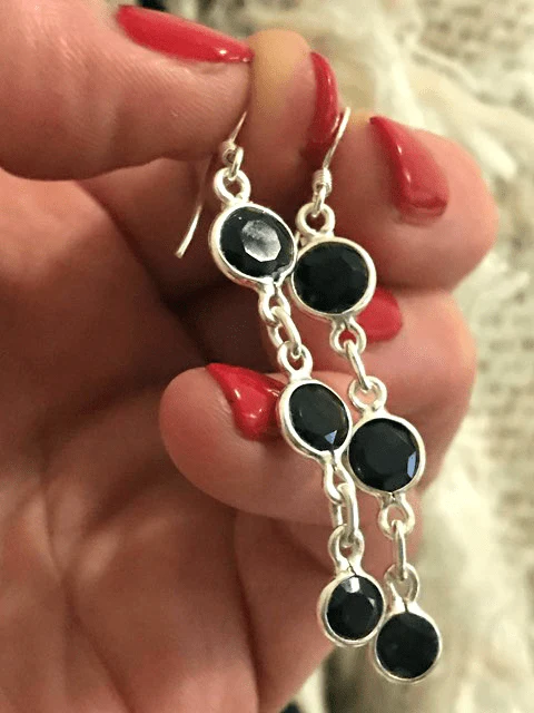 Onyx Trio Drop Earrings - Image 3