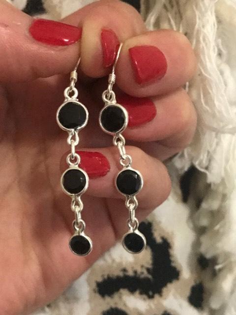 Onyx Trio Drop Earrings - Image 4