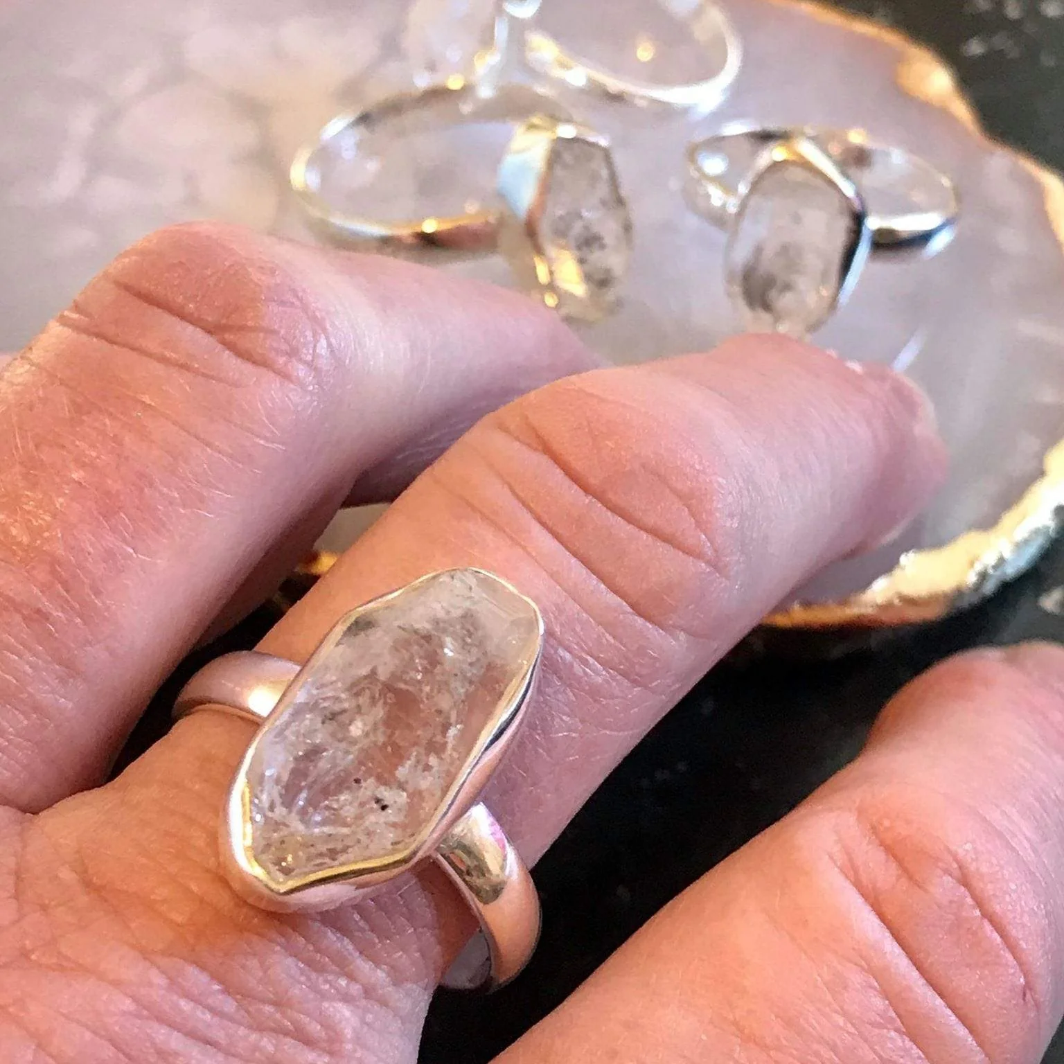 Peace Within Herkimer Diamond Ring - Image 8