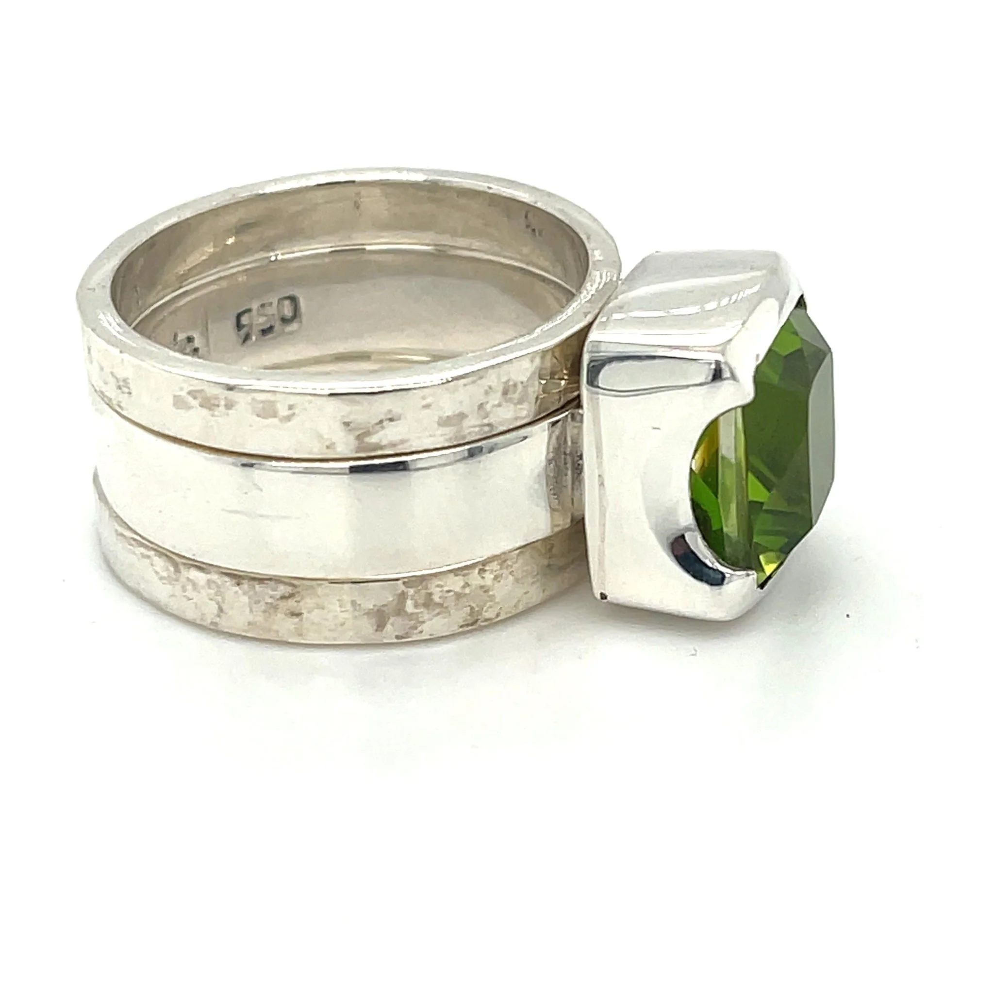 Peridot Trilogy Ring Set - Image 3