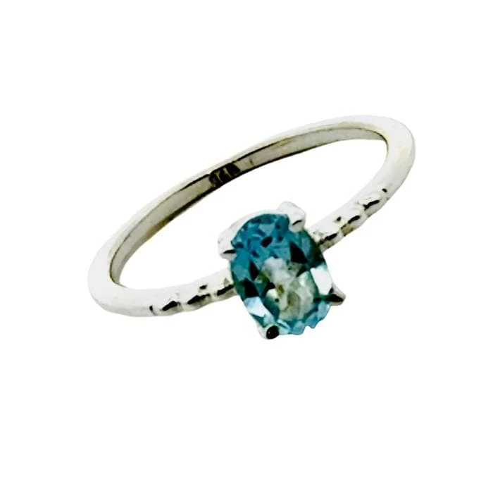 Sleek Blue Topaz Ring - Image 3