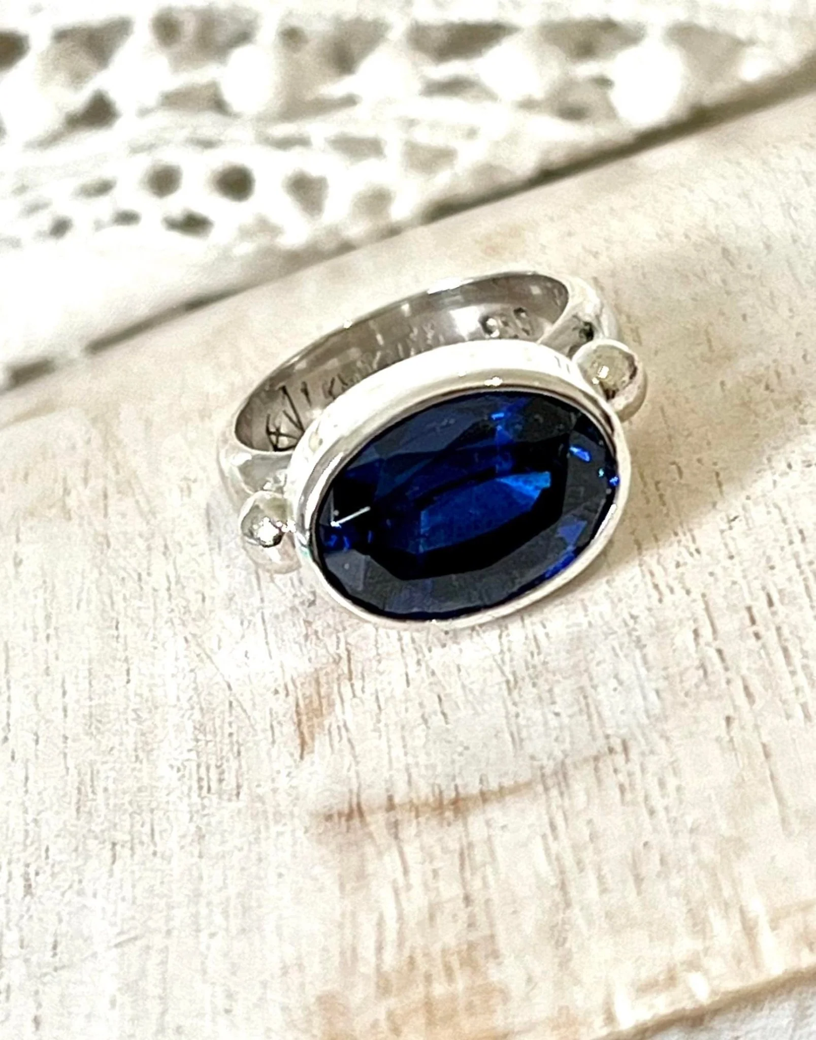 Sparkly Sapphire Quartz Eclipse Ring - Image 11