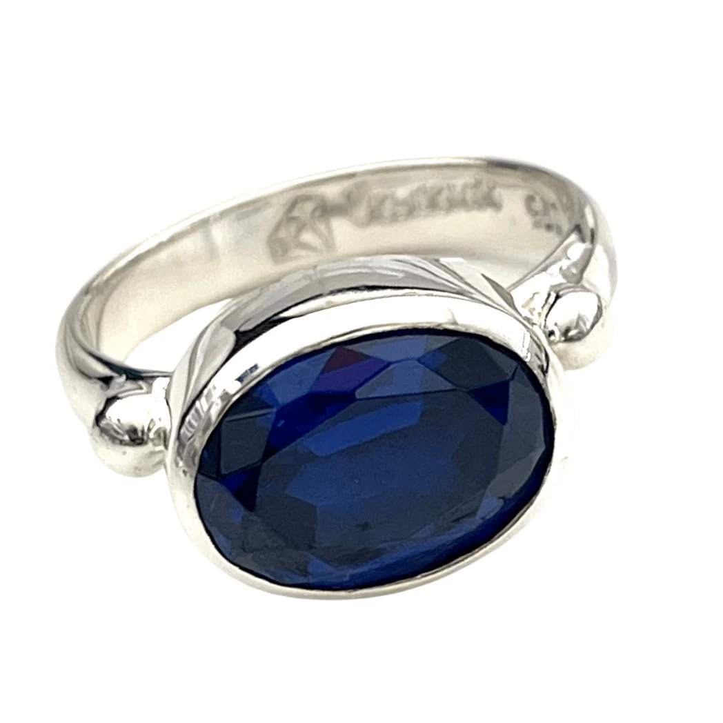 Sparkly Sapphire Quartz Eclipse Ring - Image 6