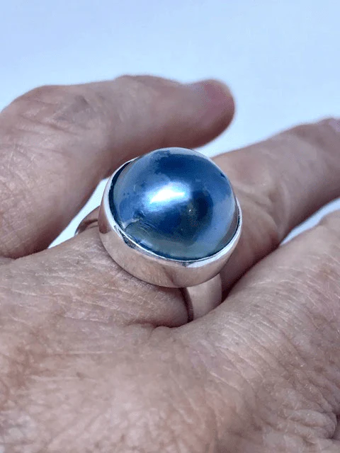 Under The Sun Blue Pearl Ring - Image 6