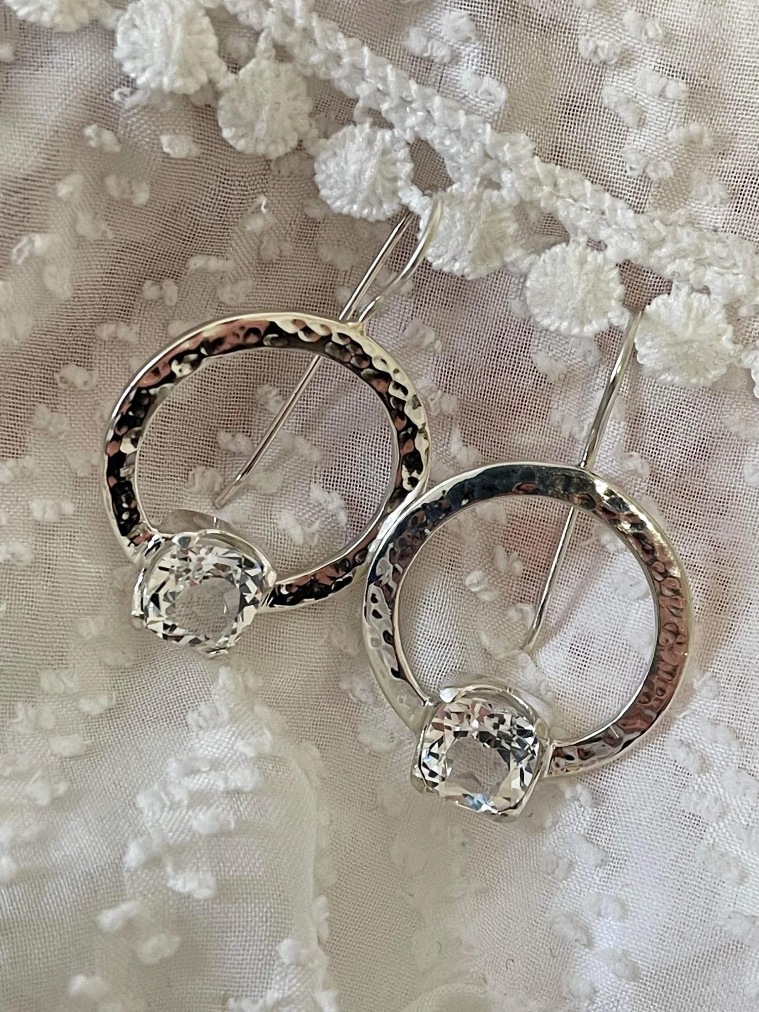 White Topaz Trilogy Earrings - Image 5