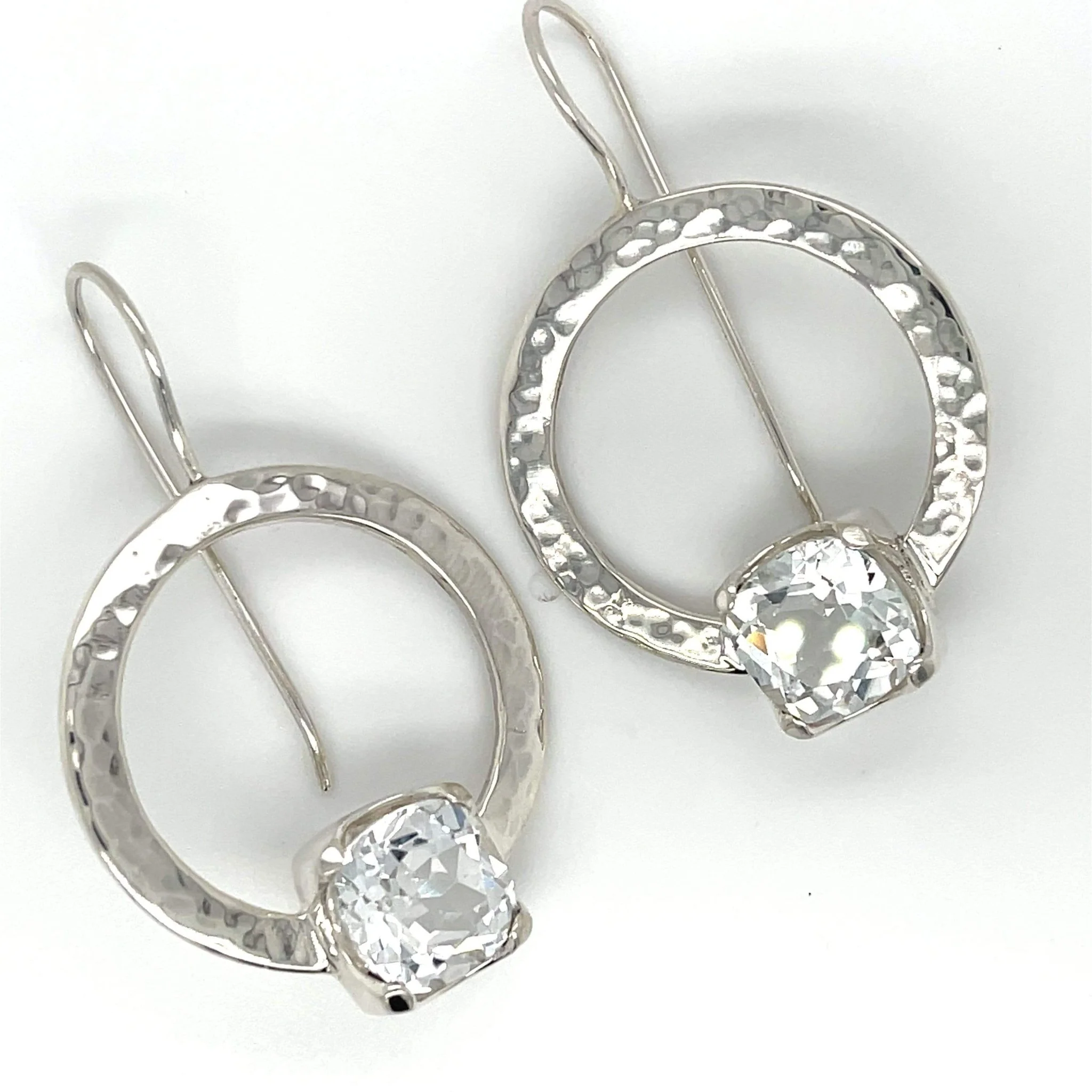 White Topaz Trilogy Earrings - Image 6