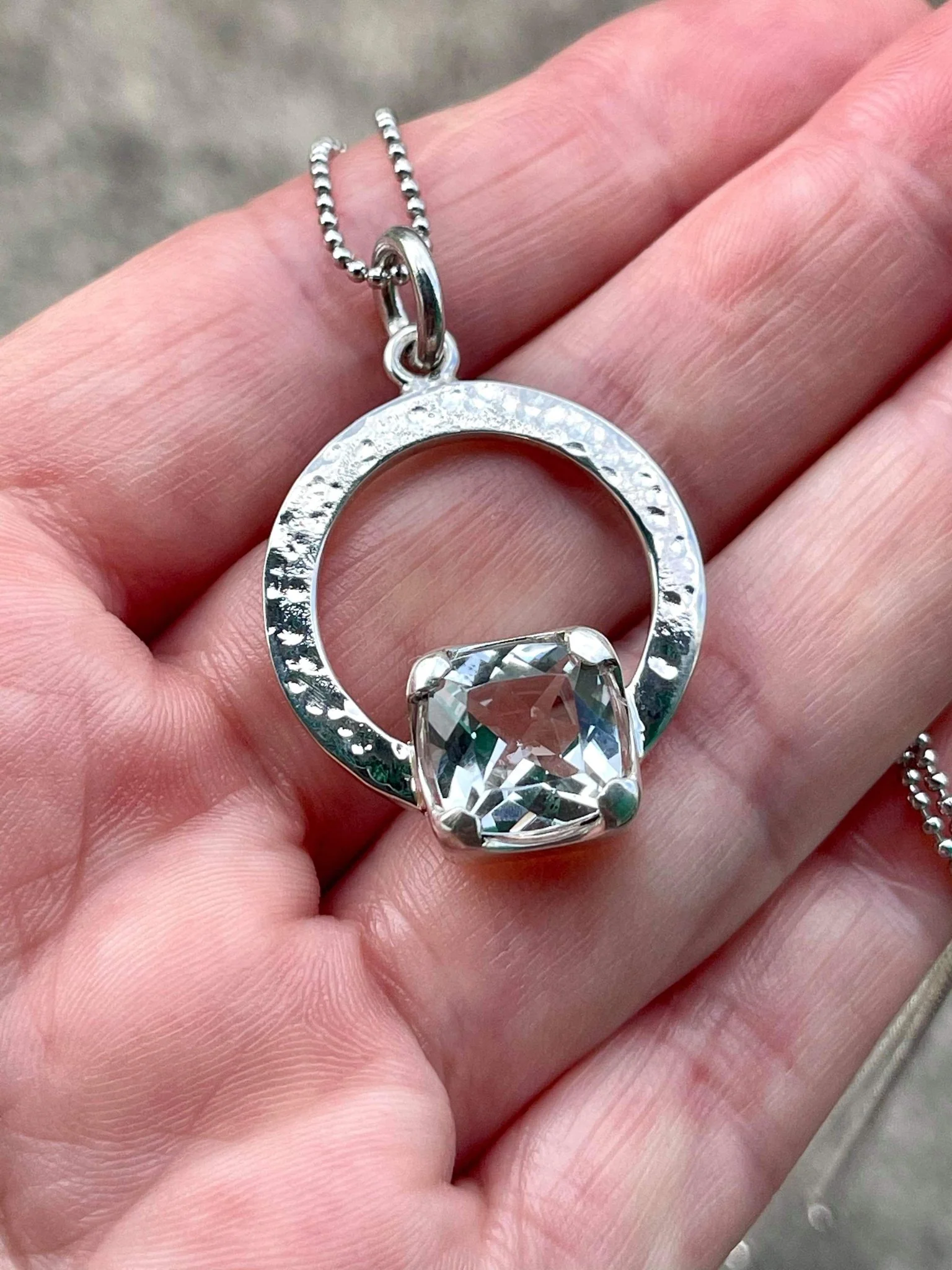 White Topaz Trilogy Pendant - Image 3