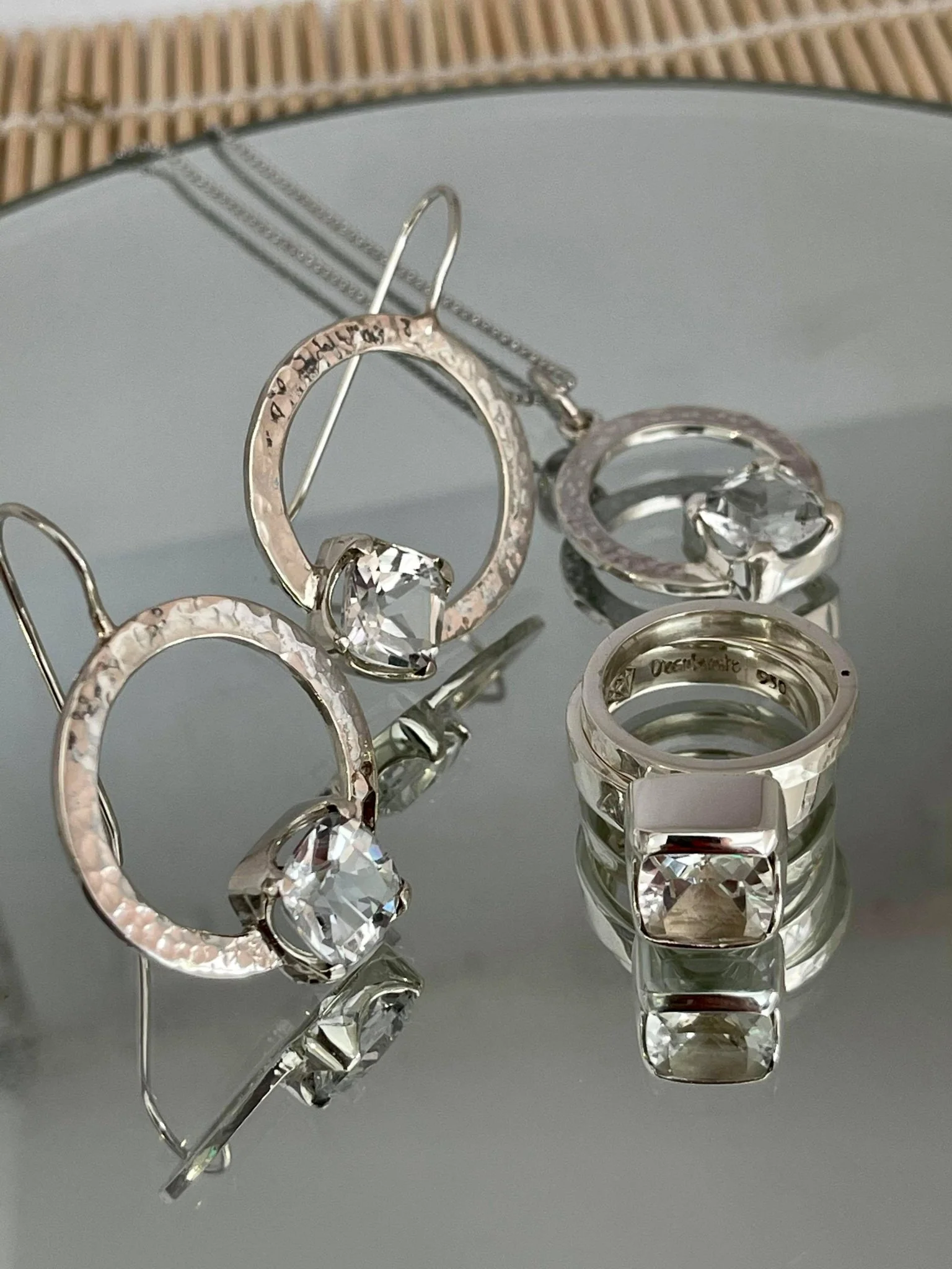 White Topaz Trilogy Pendant - Image 4