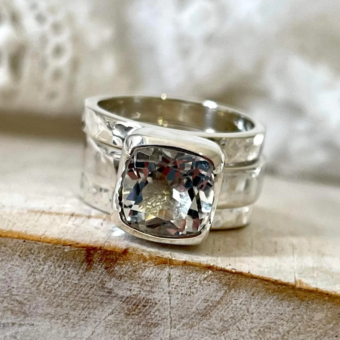 WHITE TOPAZ TRILOGY RING - Image 11