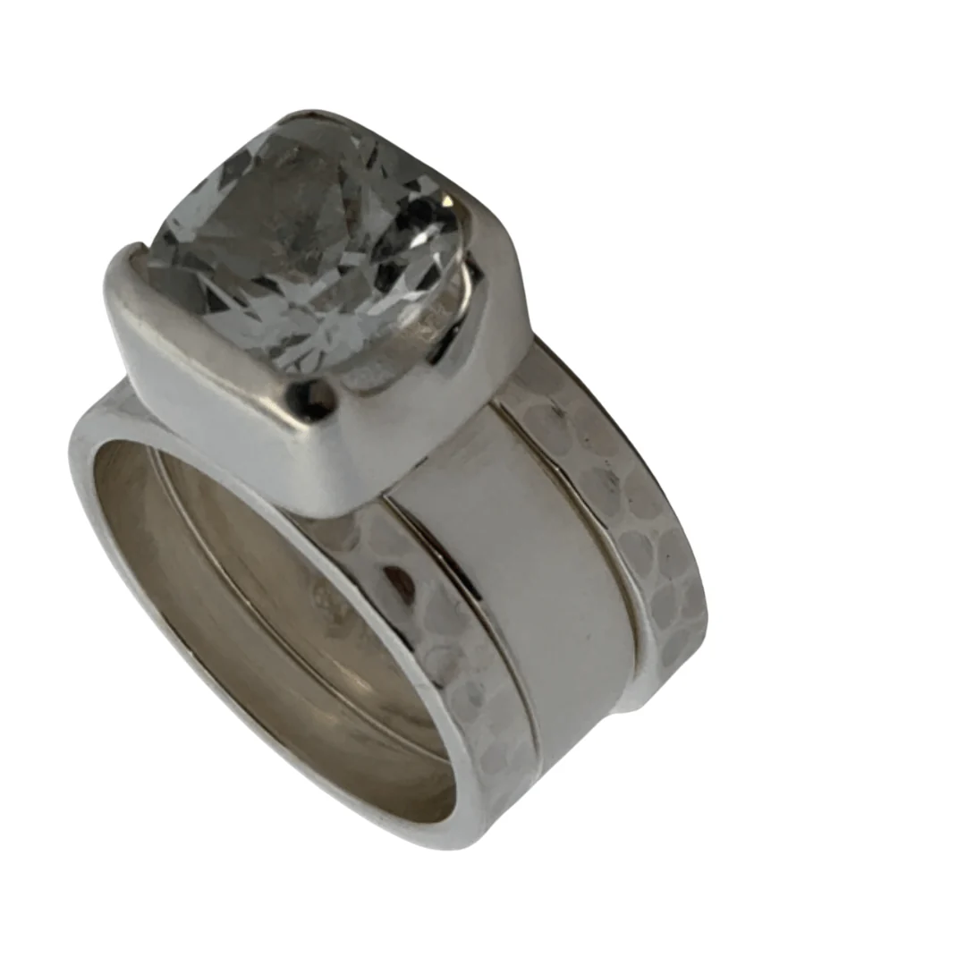 WHITE TOPAZ TRILOGY RING - Image 13