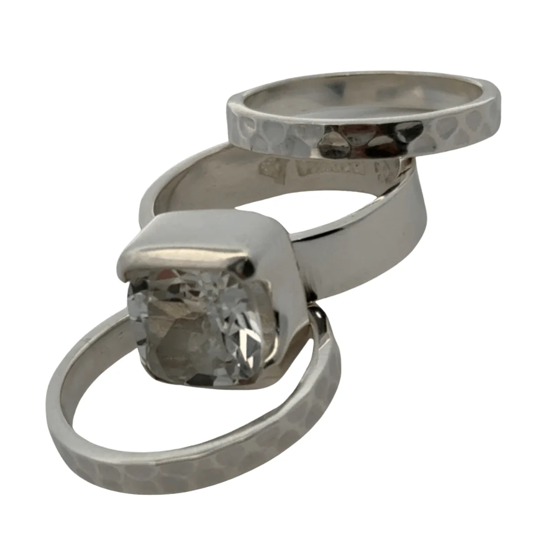 WHITE TOPAZ TRILOGY RING - Image 5