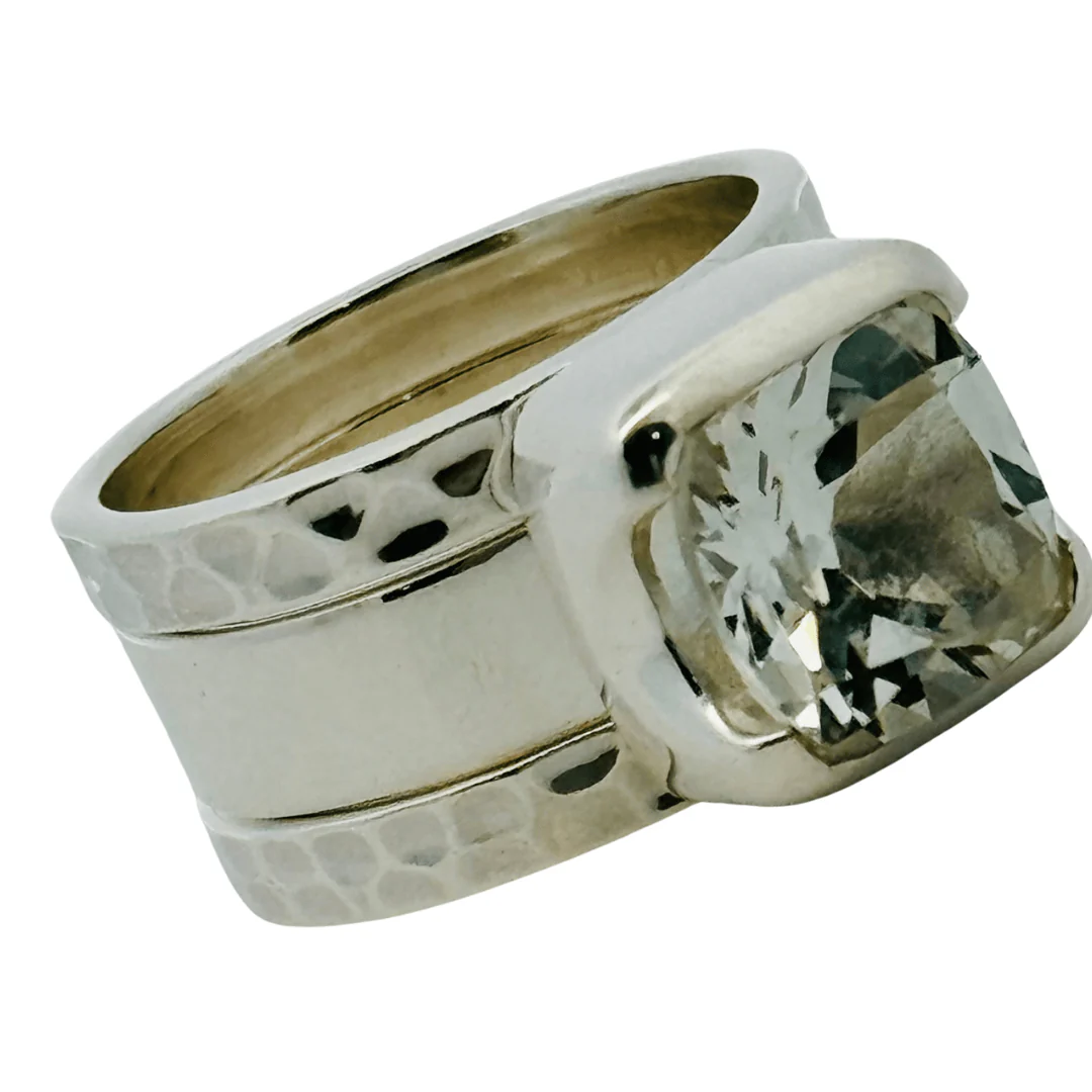 WHITE TOPAZ TRILOGY RING - Image 6