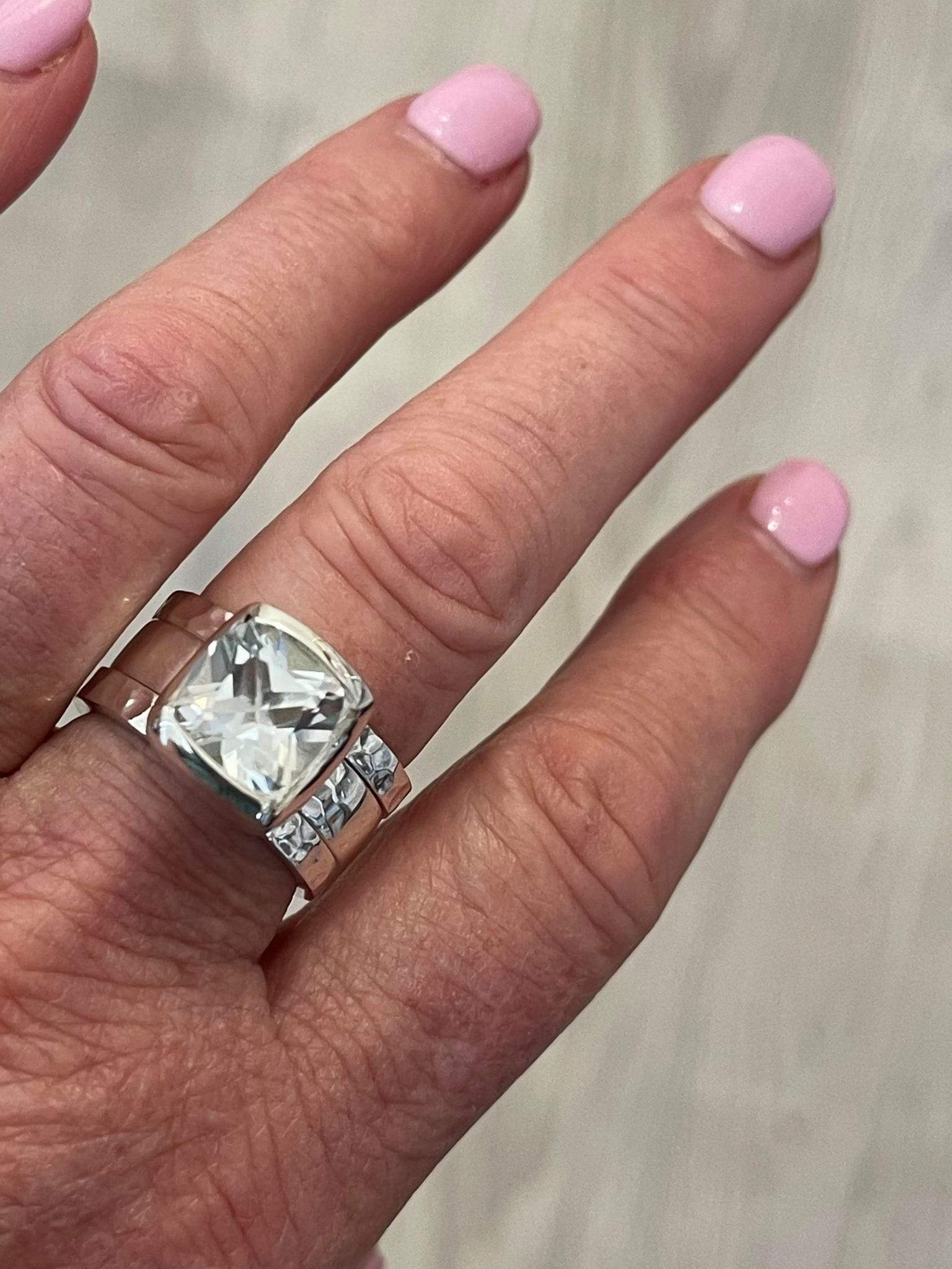 WHITE TOPAZ TRILOGY RING - Image 8